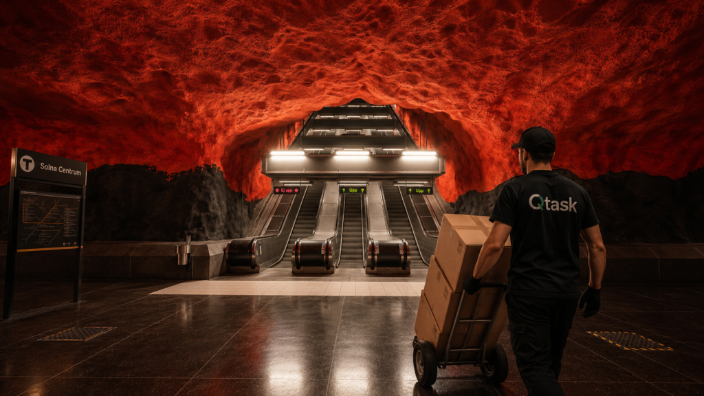 Solna Centrum en Estocolmo, una de las zonas donde Qtask ofrece servicios de vaciado de pisos y retirada de muebles